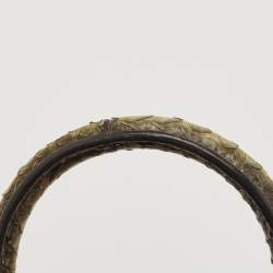 Pre Owned Saint Laurent Green/Black Python Nano Classic Sac De Jour Tote