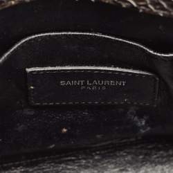 Pre Owned Saint Laurent Green/Black Python Nano Classic Sac De Jour Tote