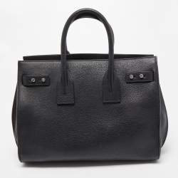 Saint Laurent Black Leather Small Classic Sac De Jour Tote