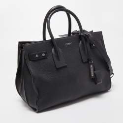Saint Laurent Black Leather Small Classic Sac De Jour Tote