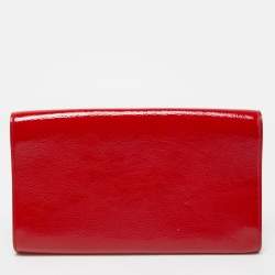Yves Saint Laurent Red Patent Leather Belle De Jour Flap Clutch