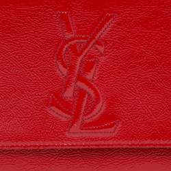 Yves Saint Laurent Red Patent Leather Belle De Jour Flap Clutch