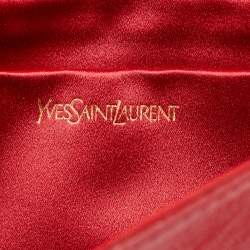Yves Saint Laurent Red Patent Leather Belle De Jour Flap Clutch