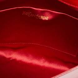 Yves Saint Laurent Red Patent Leather Belle De Jour Flap Clutch