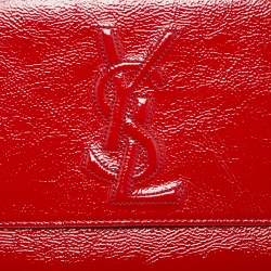 Yves Saint Laurent Red Patent Leather Belle De Jour Flap Clutch