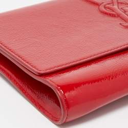 Yves Saint Laurent Red Patent Leather Belle De Jour Flap Clutch