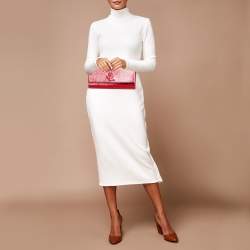 Yves Saint Laurent Red Patent Leather Belle De Jour Flap Clutch
