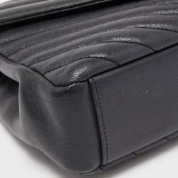 Pre Owned Saint Laurent Black Matelasse Leather Medium College Top Handle Bag