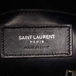 Pre Owned Saint Laurent Black Matelasse Leather Medium College Top Handle Bag
