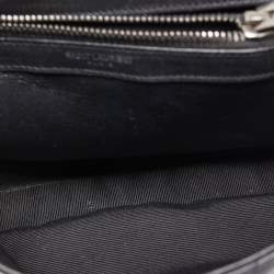 Pre Owned Saint Laurent Black Matelasse Leather Medium College Top Handle Bag