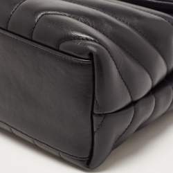 Pre Owned Saint Laurent Black Leather Small Loulou Shoulder Bag