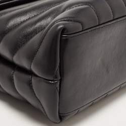 Pre Owned Saint Laurent Black Leather Small Loulou Shoulder Bag