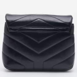 Saint Laurent Black Quilted Leather Toy Loulou Crossbody Bag