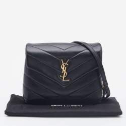 Saint Laurent Black Quilted Leather Toy Loulou Crossbody Bag