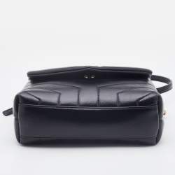 Saint Laurent Black Quilted Leather Toy Loulou Crossbody Bag