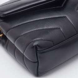 Saint Laurent Black Quilted Leather Toy Loulou Crossbody Bag