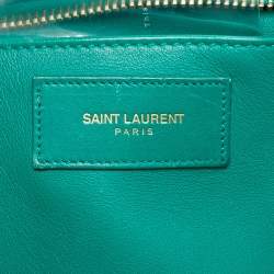 Saint Laurent Green Leather Small Cabas Chyc Satchel