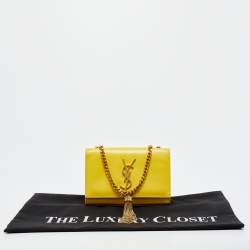Saint Laurent Yellow Leather Small Monogram Kate Chain Bag