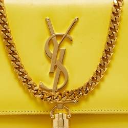 Saint Laurent Yellow Leather Small Monogram Kate Chain Bag