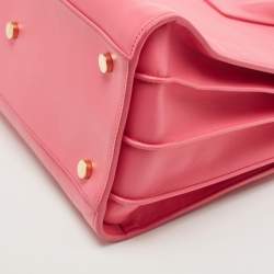 Saint Laurent Pink Leather Small Classic Sac De Jour Tote