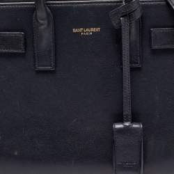 Pre Owned Saint Laurent Black Leather Nano Classic Sac De Jour Tote