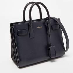 Pre Owned Saint Laurent Black Leather Nano Classic Sac De Jour Tote