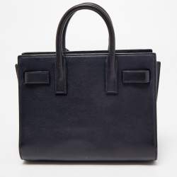 Pre Owned Saint Laurent Black Leather Nano Classic Sac De Jour Tote