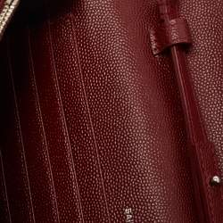 Saint Laurent Red Matelassé Leather Cassandre Wallet on Chain