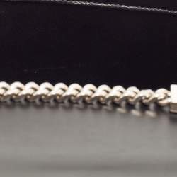 Pre Owned Saint Laurent Black/Silver Suede Medium Kate Star Shoulder Bag