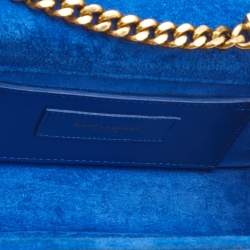 Pre Owned Saint Laurent Blue Leather Small Kate Tassel Crossbody Bag