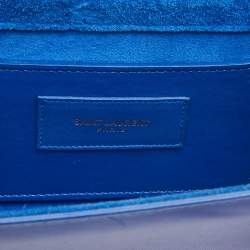 Pre Owned Saint Laurent Blue Leather Small Kate Tassel Crossbody Bag