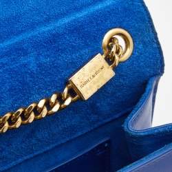 Pre Owned Saint Laurent Blue Leather Small Kate Tassel Crossbody Bag