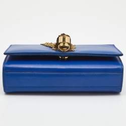 Pre Owned Saint Laurent Blue Leather Small Kate Tassel Crossbody Bag