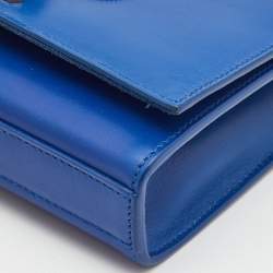 Pre Owned Saint Laurent Blue Leather Small Kate Tassel Crossbody Bag