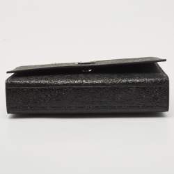 Pre Owned Saint Laurent Black Crinkled Leather Medium Kate Shoulder Bag