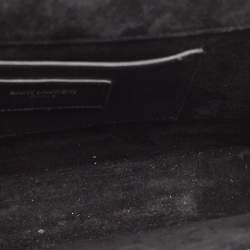 Pre Owned Saint Laurent Black Crinkled Leather Medium Kate Shoulder Bag