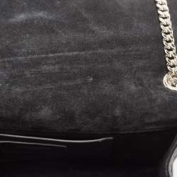 Pre Owned Saint Laurent Black Crinkled Leather Medium Kate Shoulder Bag