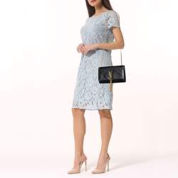 Pre Owned Saint Laurent Black Leather Medium Kate Tassel Shoulder Bag