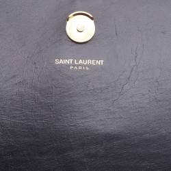 Pre Owned Saint Laurent Black Leather Medium Kate Tassel Shoulder Bag
