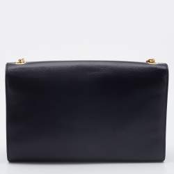 Pre Owned Saint Laurent Black Leather Medium Kate Tassel Shoulder Bag