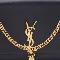 Pre Owned Saint Laurent Black Leather Medium Kate Tassel Shoulder Bag