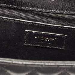 Saint Laurent Black Mix Matelasse Leather Medium Envelope Chain Shoulder Bag