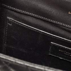 Saint Laurent Black Mix Matelasse Leather Medium Envelope Chain Shoulder Bag