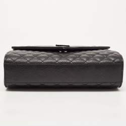 Saint Laurent Black Mix Matelasse Leather Medium Envelope Chain Shoulder Bag