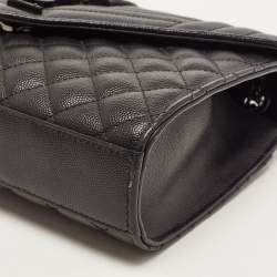 Saint Laurent Black Mix Matelasse Leather Medium Envelope Chain Shoulder Bag