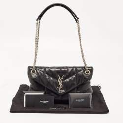مملوكة مسبقًا Saint Laurent Black Quilted Leather Small Puffer Chain Bag 