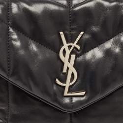 مملوكة مسبقًا Saint Laurent Black Quilted Leather Small Puffer Chain Bag 