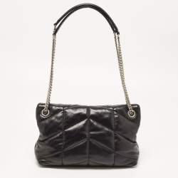 مملوكة مسبقًا Saint Laurent Black Quilted Leather Small Puffer Chain Bag 