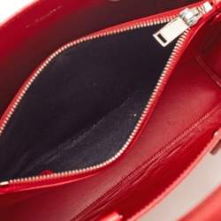 Pre Owned Saint Laurent Red Croc Embossed Leather Baby Classic Sac De Jour Tote