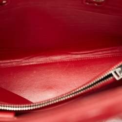 Pre Owned Saint Laurent Red Croc Embossed Leather Baby Classic Sac De Jour Tote